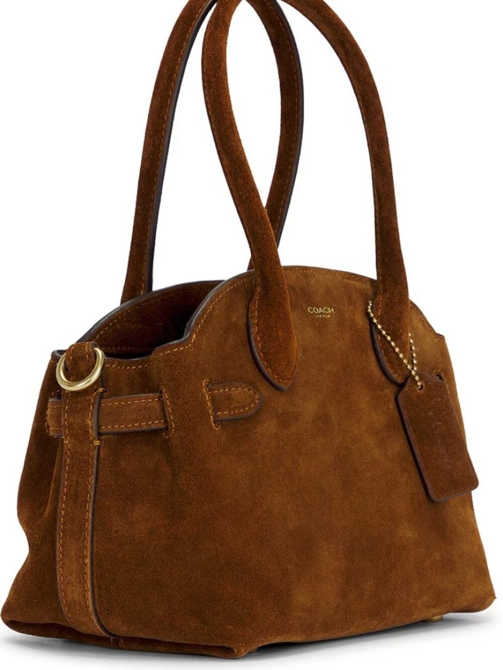 NWT Coach Soft Empire Carryall Bag 21 Brass/Brown Clay CEC03 Suede Leather